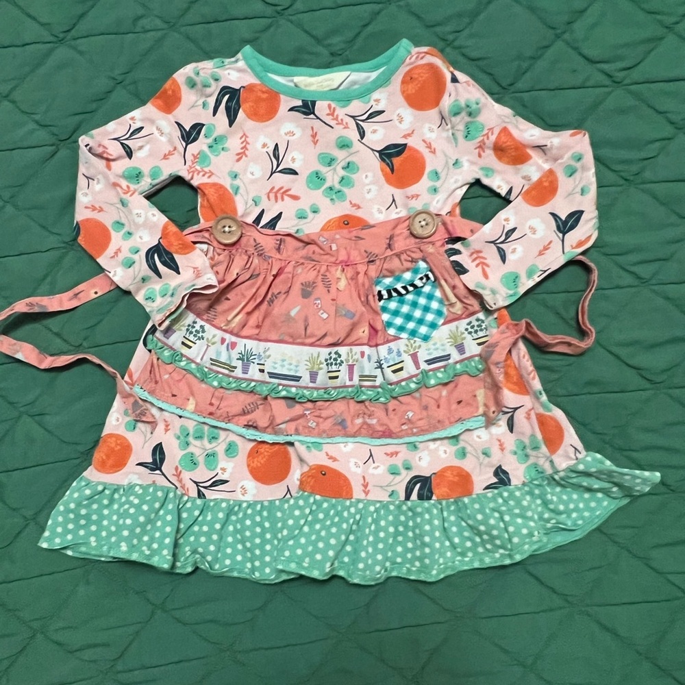 Matilda Jane long sleeve dress with oranges size 2